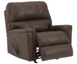Navi Chestnut Faux Leather Rocker Recliner -DHP SHOP 810587485 4
