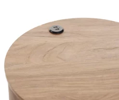 Medium Mango Round Side Table With USB Charging -DHP SHOP 810587515 2