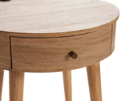 Medium Mango Round Side Table With USB Charging -DHP SHOP 810587515 3