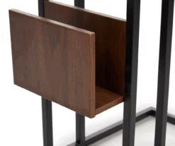 Walnut Drop-Leaf C Side Table With USB Charging -DHP SHOP 810587517 4