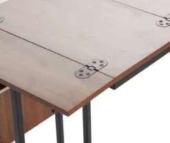 Walnut Drop-Leaf C Side Table With USB Charging -DHP SHOP 810587517 5