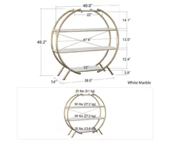 Amelia Faux Marble 4-Shelf Bookcase -DHP SHOP 810589033 2