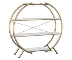 Amelia Faux Marble 4-Shelf Bookcase