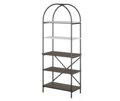 Vivinne Gray 5-Shelf Bookcase 8 Vivinne Gray 5-Shelf Bookcase -DHP SHOP 810589034 3