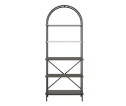 Vivinne Gray 5-Shelf Bookcase