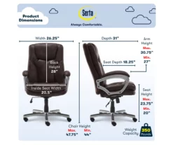 Benton Brown Big & Tall Faux Leather Executive Office Chair -DHP SHOP 810590314 7