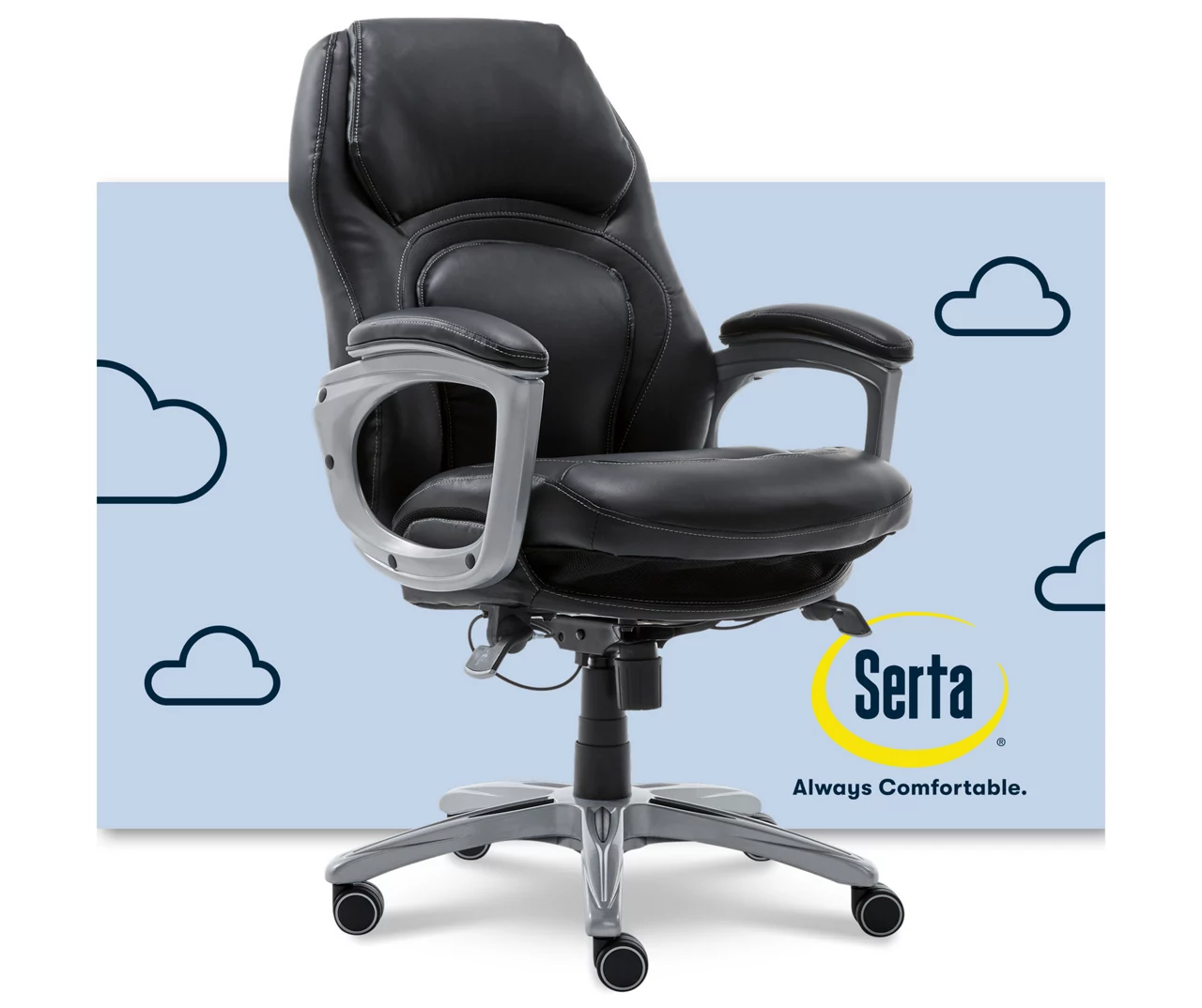 Delvin Black Bonded Leather Office Chair 5 Delvin Black Bonded Leather Office Chair - Image 5