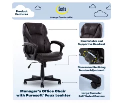 Mitchell Roasted Chestnut Vegan Leather Office Chair -DHP SHOP 810590318 7