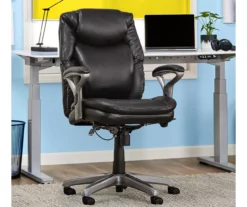 Anniston Black Bonded Leather Office Chair -DHP SHOP 810590373 2
