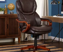 Conway Dark Brown Big & Tall Bonded Leather Office Chair -DHP SHOP 810590381 2