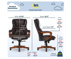 Conway Dark Brown Big & Tall Bonded Leather Office Chair -DHP SHOP 810590381 6
