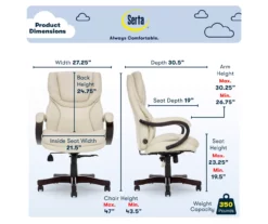 Conway Ivory Big & Tall Bonded Leather Office Chair -DHP SHOP 810590382 6
