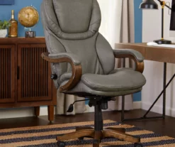 Conway Gray Big & Tall Bonded Leather Office Chair -DHP SHOP 810590383 2