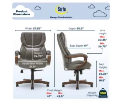 Conway Gray Big & Tall Bonded Leather Office Chair -DHP SHOP 810590383 6