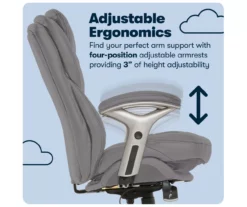 Claremont Gray Bonded Leather Office Chair 22 Claremont Gray Bonded Leather Office Chair -DHP SHOP 810590392 11