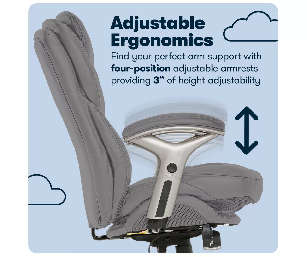 Claremont Gray Bonded Leather Office Chair 10 Claremont Gray Bonded Leather Office Chair - Image 10