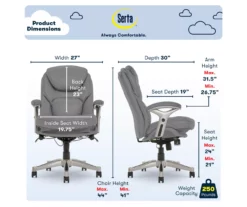 Claremont Gray Bonded Leather Office Chair 17 Claremont Gray Bonded Leather Office Chair -DHP SHOP 810590392 6