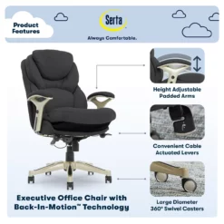 Claremont Dark Gray Fabric Office Chair -DHP SHOP 810590396 71