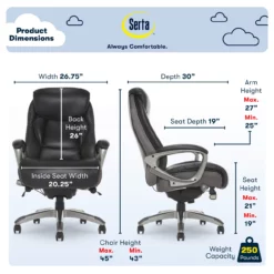Serta Lautner Executive Bonded Leather Office Chair -DHP SHOP 810590397 61