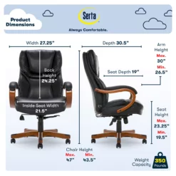 Serta Conway Big & Tall Bonded Leather Office Chair 38 Serta Conway Big & Tall Bonded Leather Office Chair -DHP SHOP 810590408 71 1