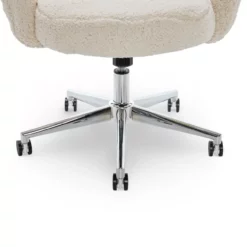 Valetta Cream Faux Fur Office Chair -DHP SHOP 810590414 61