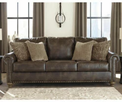 Nicorvo Coffee Faux Leather Sofa -DHP SHOP 810594588 1 1