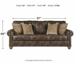 Nicorvo Coffee Faux Leather Sofa -DHP SHOP 810594588 3