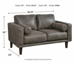 Arroyo Smoke Faux Leather Loveseat -DHP SHOP 810594589 7