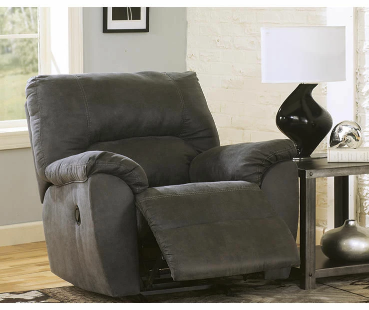 Tambo Pewter Faux Leather Rocker Recliner 2 Tambo Pewter Faux Leather Rocker Recliner - Image 2