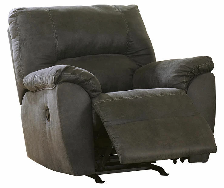 Tambo Pewter Faux Leather Rocker Recliner 4 Tambo Pewter Faux Leather Rocker Recliner - Image 4
