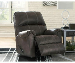Kincord Midnight Faux Leather Rocker Recliner -DHP SHOP 810594617 3