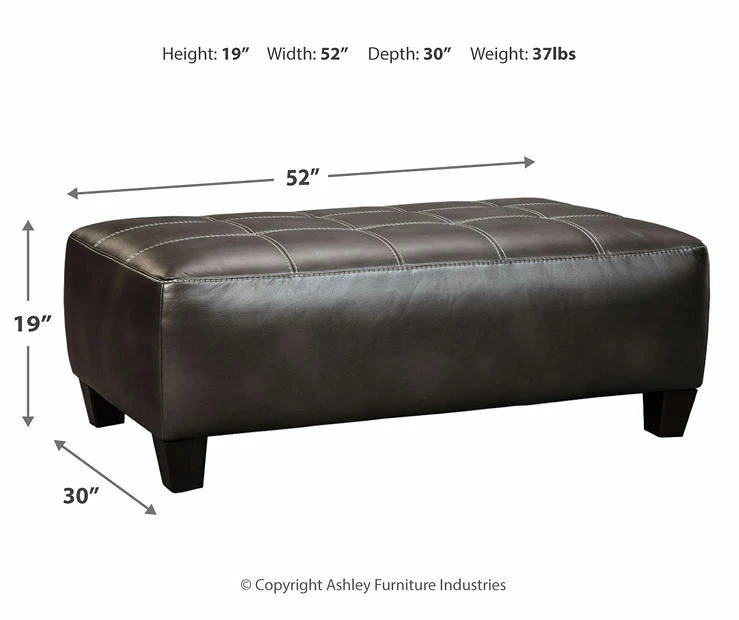 Nokomis Charcoal Faux Leather Oversize Accent Ottoman 3 Nokomis Charcoal Faux Leather Oversize Accent Ottoman - Image 3