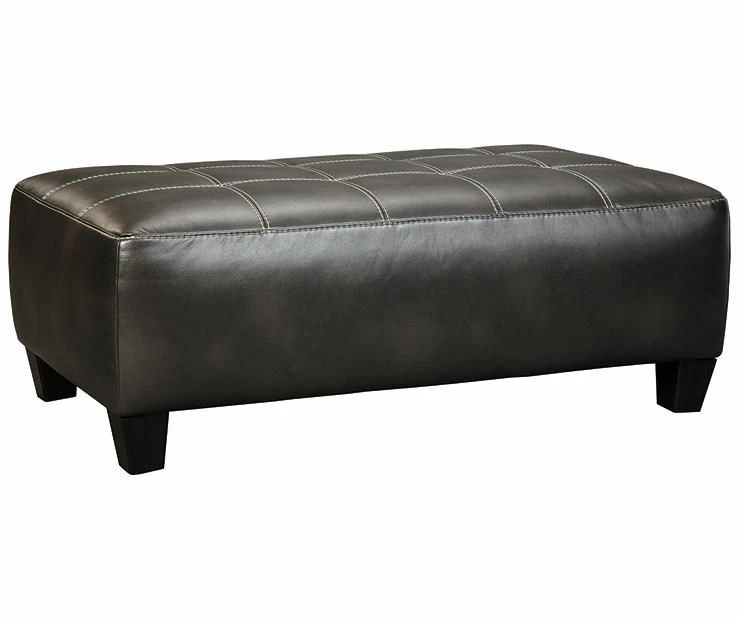 Nokomis Charcoal Faux Leather Oversize Accent Ottoman 1 Nokomis Charcoal Faux Leather Oversize Accent Ottoman