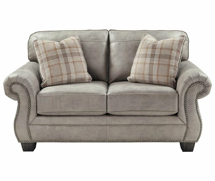 Olsberg Steel Faux Suede Loveseat 1 Olsberg Steel Faux Suede Loveseat