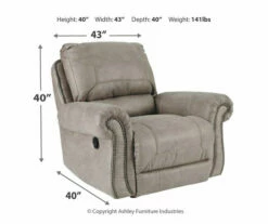 Olsberg Steel Faux Suede Rocker Recliner -DHP SHOP 810594670 3