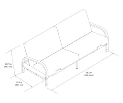 DHP Elbern Black Metal Futon With Black Microfiber Cover -DHP SHOP 810598097 6