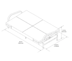 DHP Elbern Black Metal Futon With Black Microfiber Cover -DHP SHOP 810598097 7