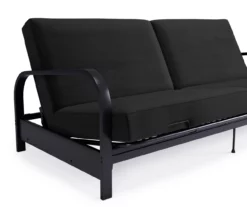 DHP Elbern Black Metal Futon With Black Microfiber Cover -DHP SHOP 810598097 8