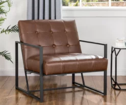 Glitzhome Modern Industrial Faux Leather Accent Chairs, 2-Pack -DHP SHOP 810598913 A0 3