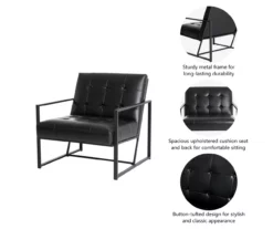 Glitzhome Modern Industrial Faux Leather Accent Chairs, 2-Pack -DHP SHOP 810598914 A0 7