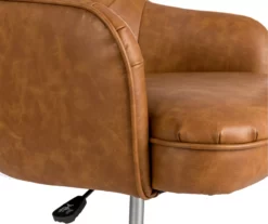 Caramel Brown Faux Leather Tufted Adjustable Office Chair -DHP SHOP 810598931 A0 4