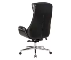 Black Mid-Century Modern Faux Leather Executive Office Chair -DHP SHOP 810598936 A0 4