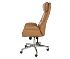 Light Brown Mid-Century Modern Faux Leather Executive Office Chair -DHP SHOP 810598939 A0 5