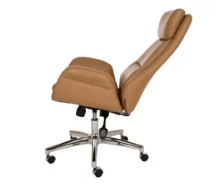 Light Brown Mid-Century Modern Faux Leather Executive Office Chair -DHP SHOP 810598939 A0 6
