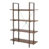 Walnut Modern Open 4-Shelf Bookcase