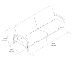 DHP Elbern Black Metal Futon With Cover -DHP SHOP 810599700 810600181 810600182 A8 1