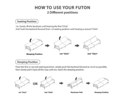 DHP Elbern Black Metal Futon With Cover -DHP SHOP 810599700 810600181 810600182 M0