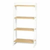 Blonde Wood Look & White 4-Tier Folding Bookcase