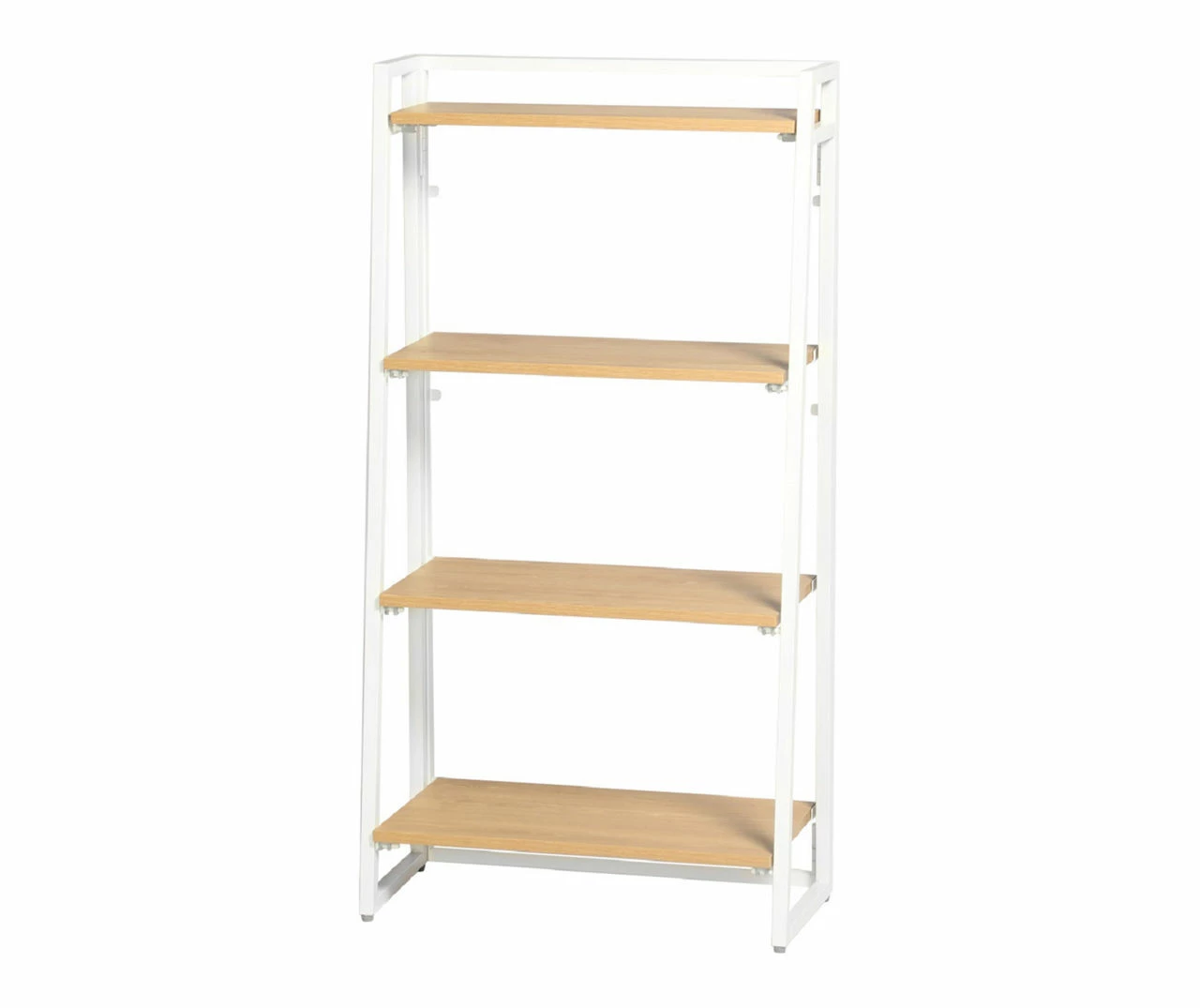 Blonde Wood Look & White 4-Tier Folding Bookcase 1 Blonde Wood Look & White 4-Tier Folding Bookcase
