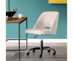 Cream Faux Wool Boucle Rolling Swivel Office Chair 15 Cream Faux Wool Boucle Rolling Swivel Office Chair -DHP SHOP 810606674 A0 8